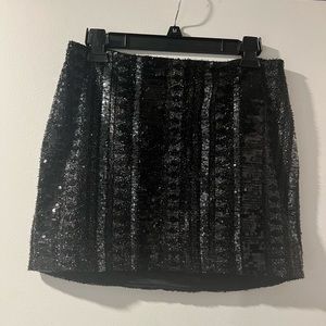 Express black and grey sequin mini skirt